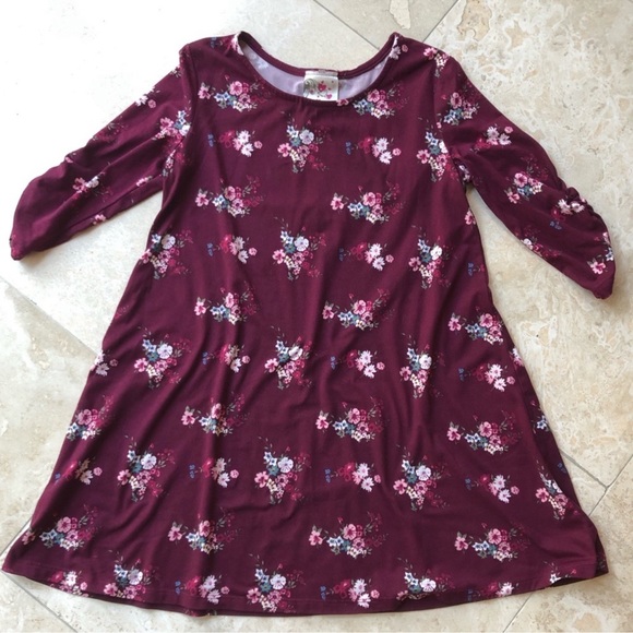 *RELISTED* Jenna & Jessie Floral A-line Dress 3/4 length sleeve Girls Sizes 8 - Picture 2 of 7